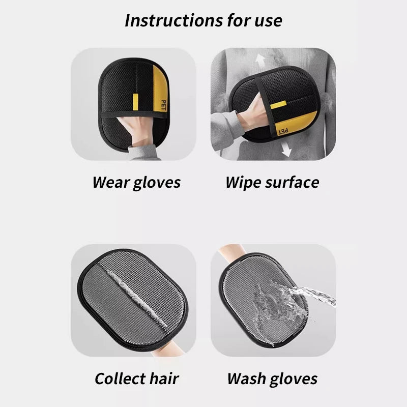 Pet Grooming Gloves for Hair Removal and Massage Tool